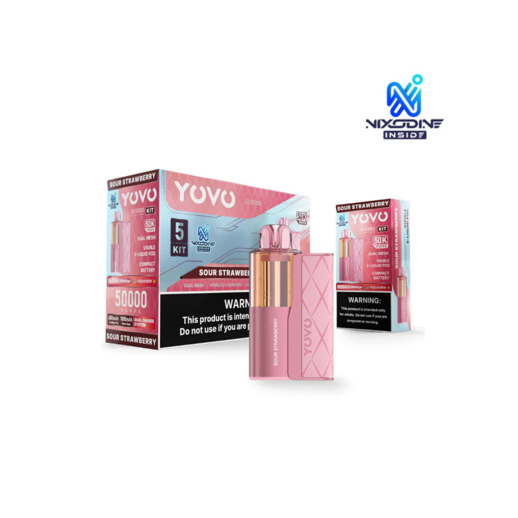 YOVO JB Sour Strawberry 50K Puffs Disposable Kit
