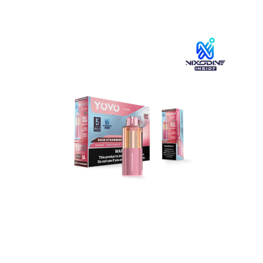YOVO JB Sour Strawberry 50K Puffs Disposable Pod